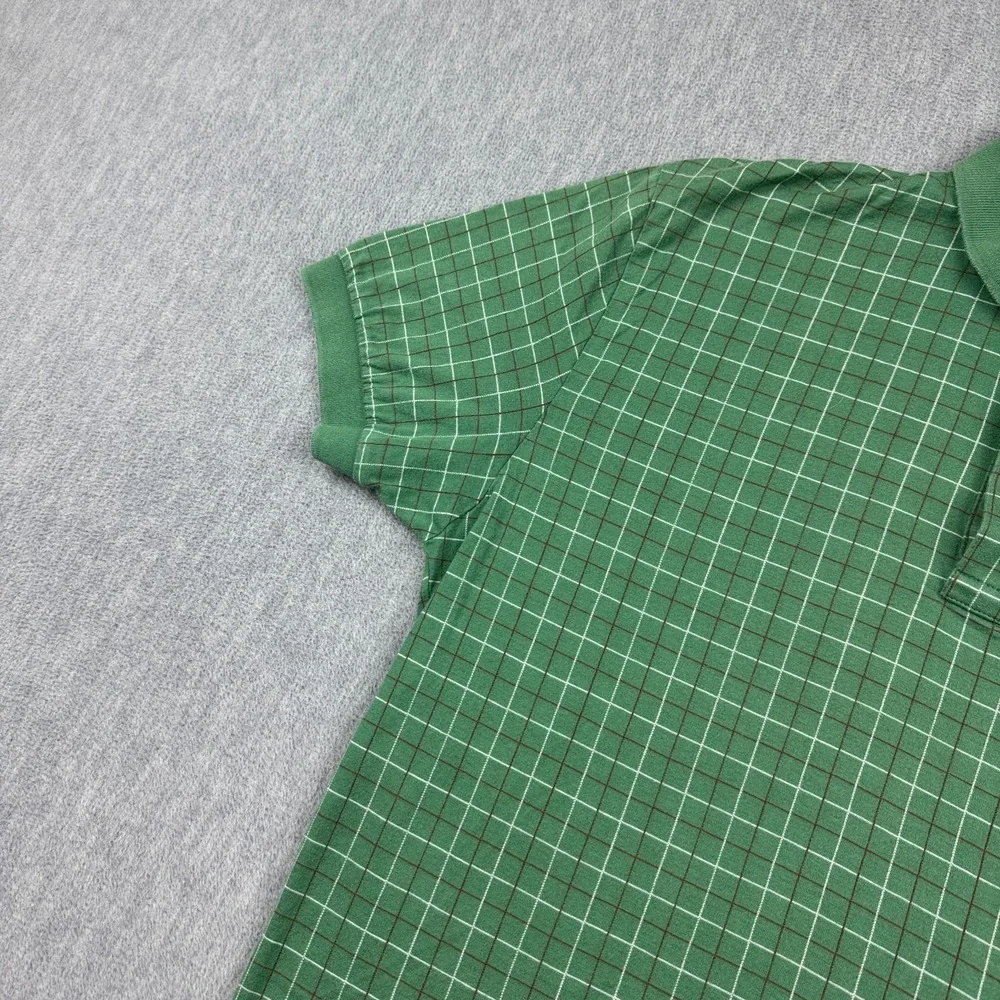 Vintage Polo Ralph Lauren Shirt Mens Polo Small Green Check Cotton Golf Classic